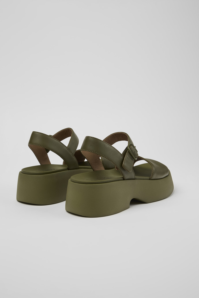 Neu Eingetroffen Camper Tasha - Grüne Ledersandalen für Damen