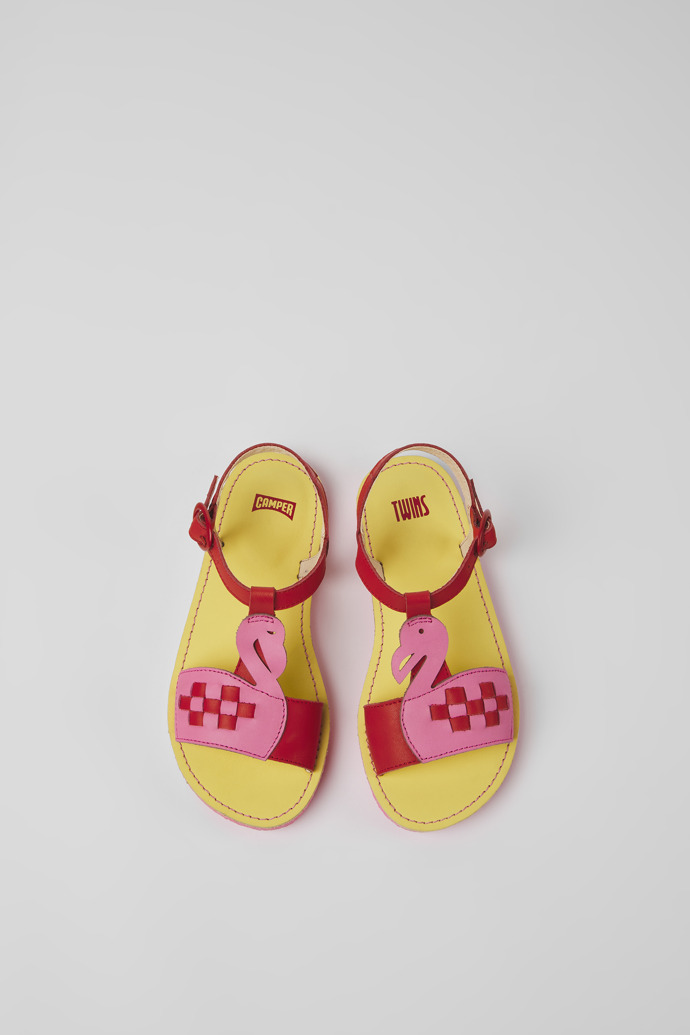 Neu Eingetroffen Camper Twins - Rosa-rote Kindersandale aus Leder