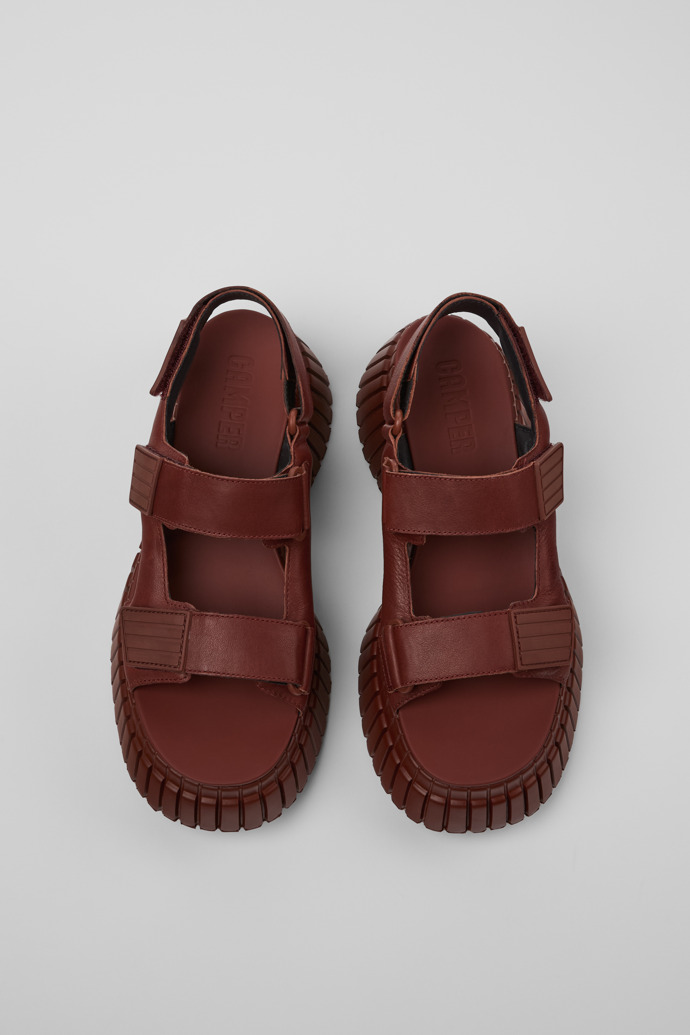 Neu Eingetroffen Camper BCN - Rote Leder-Sandalen für Damen.