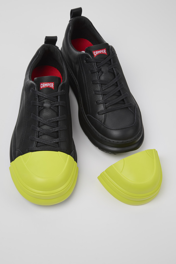 Neu Eingetroffen Camper Junction Runner - Schwarzer Ledersneaker