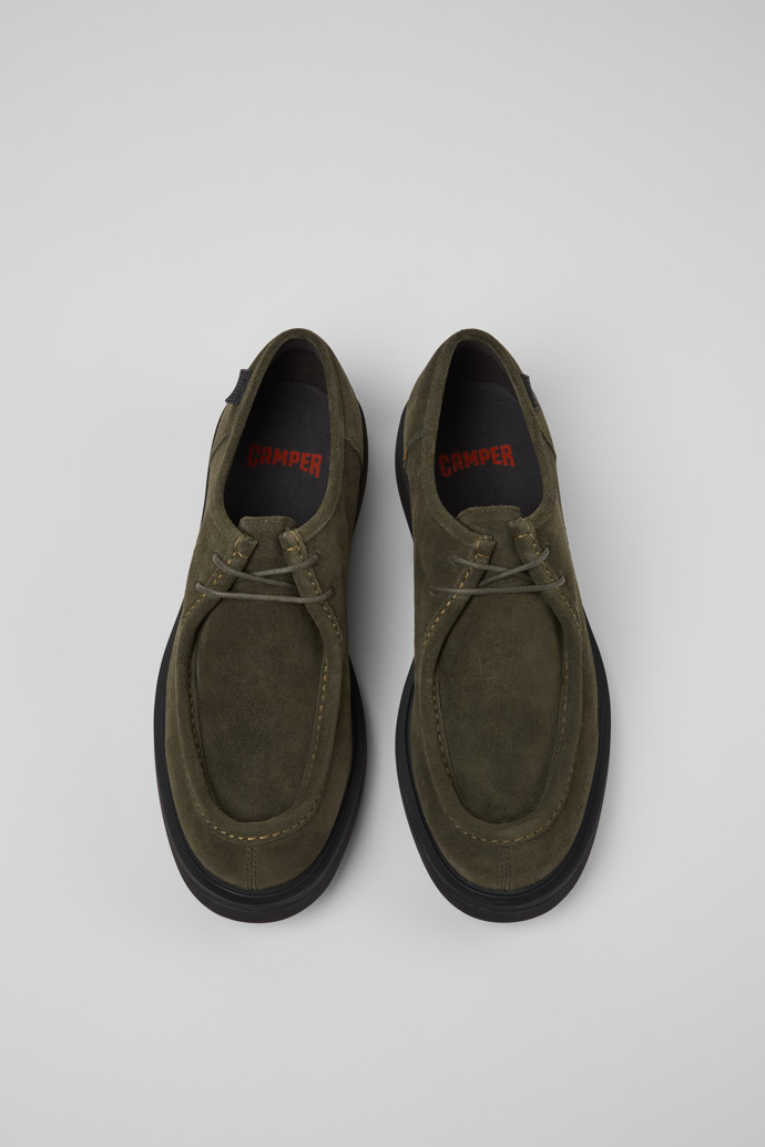 Neu Eingetroffen Camper Norman - Grüner Herrenschuh aus Veloursleder.