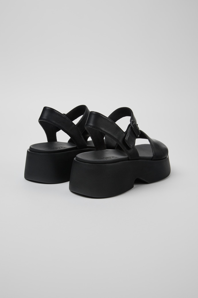 Neu Eingetroffen Camper Tasha - Schwarze Ledersandale für Damen.