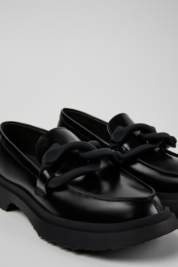 Neu Eingetroffen Camper Walden - Schwarze Lederwomen's Moccasin/Ballerina.