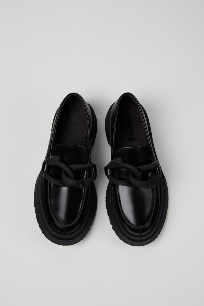 Neu Eingetroffen Camper Walden - Schwarze Lederwomen's Moccasin/Ballerina.