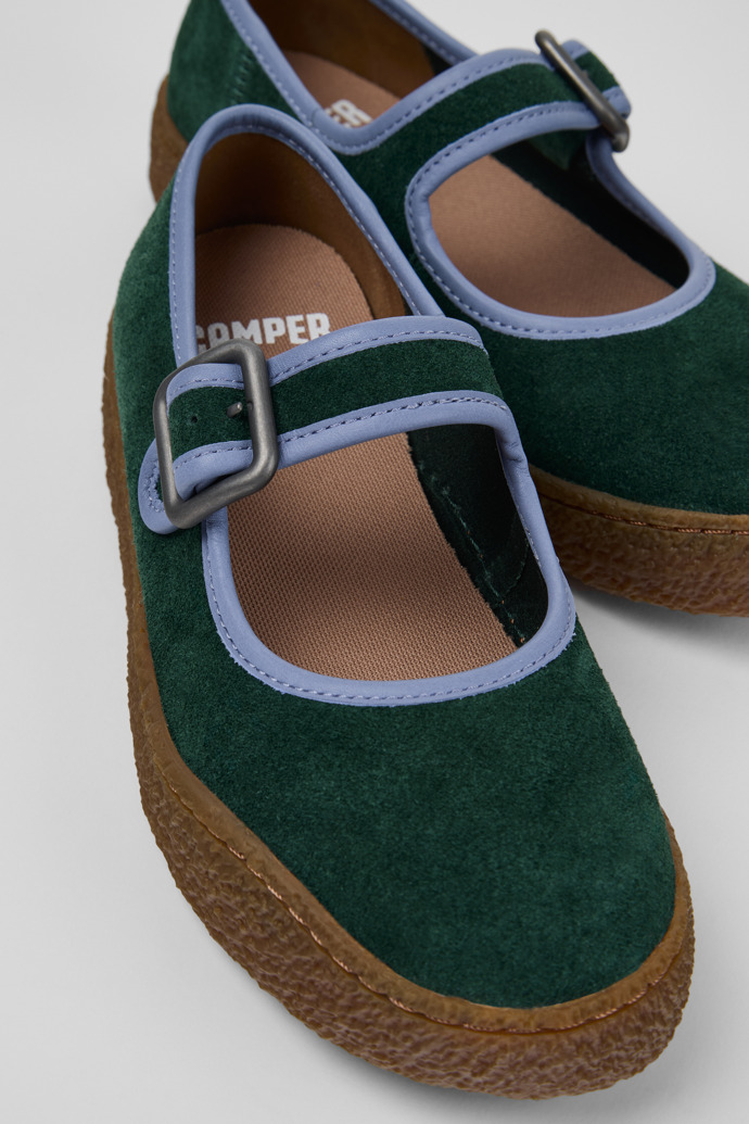 Neu Eingetroffen Camper Peu Terreno - Grüne Damenschuhe aus Nubukleder und Leder.