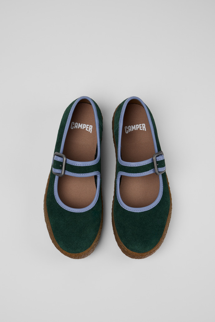 Neu Eingetroffen Camper Peu Terreno - Grüne Damenschuhe aus Nubukleder und Leder.