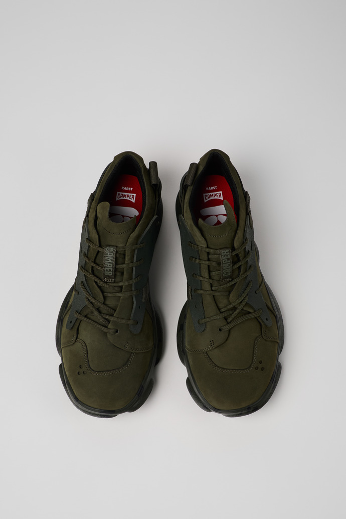 Neu Eingetroffen Camper Karst - Grüner Herrensneaker aus Textil und Nubukleder