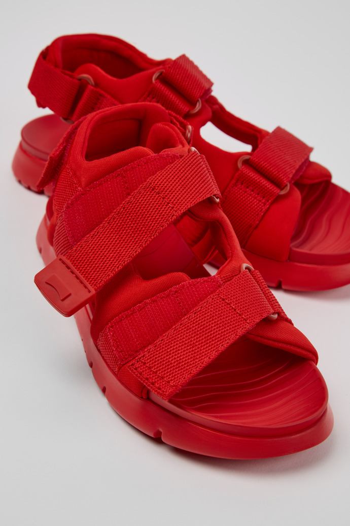 Neu Eingetroffen Camper Oruga - Rote Kindersandale aus Textil.