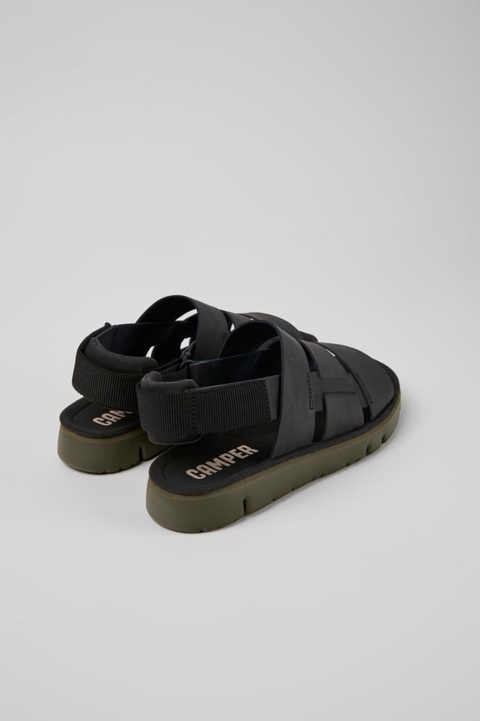 Neu Eingetroffen Camper Oruga - Schwarze Herrensandale aus Leder und Textil