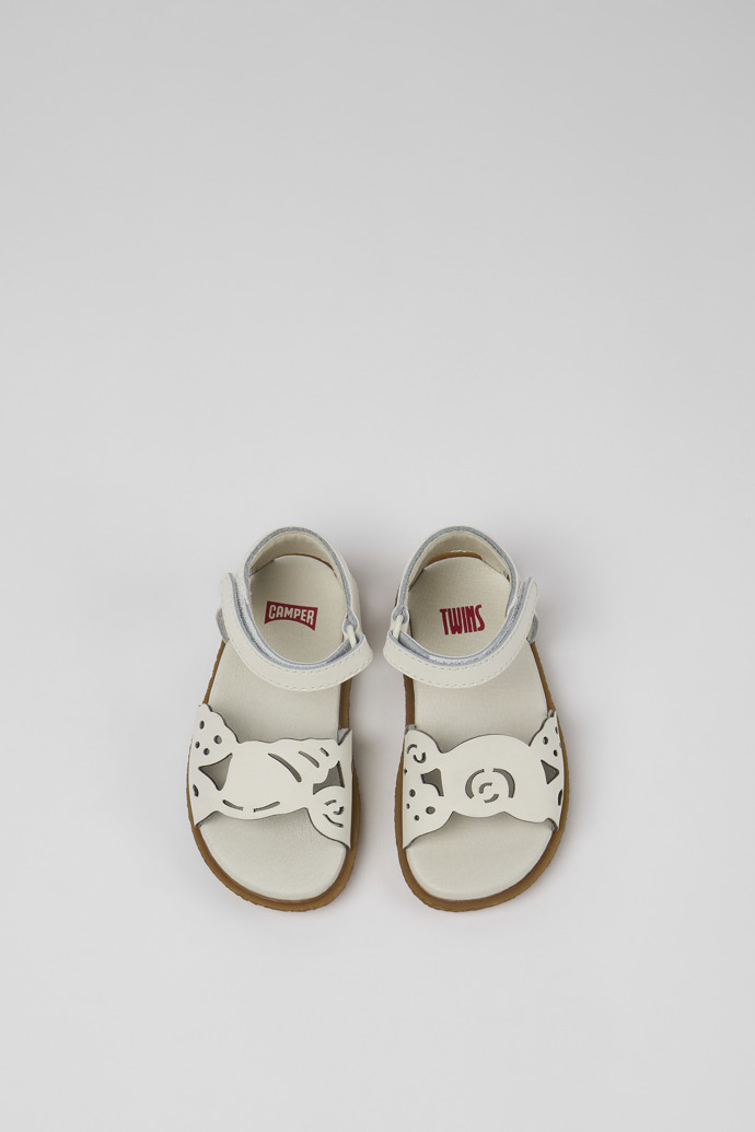 Neu Eingetroffen Camper Twins - Weiße Ledersandalen mit Doppelriemen