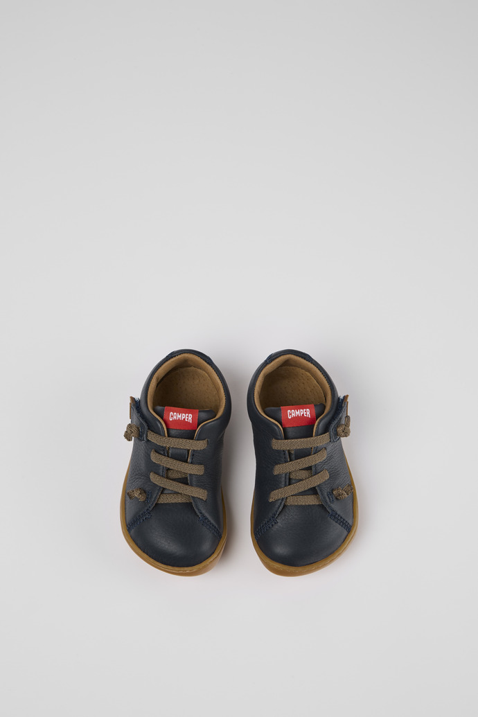 Neu Eingetroffen Camper Peu - Blauer Kinderschuh aus Leder.