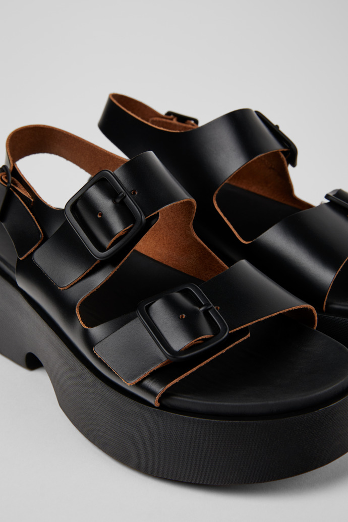 Neu Eingetroffen Camper Tasha - Schwarze ledersandale für damen.