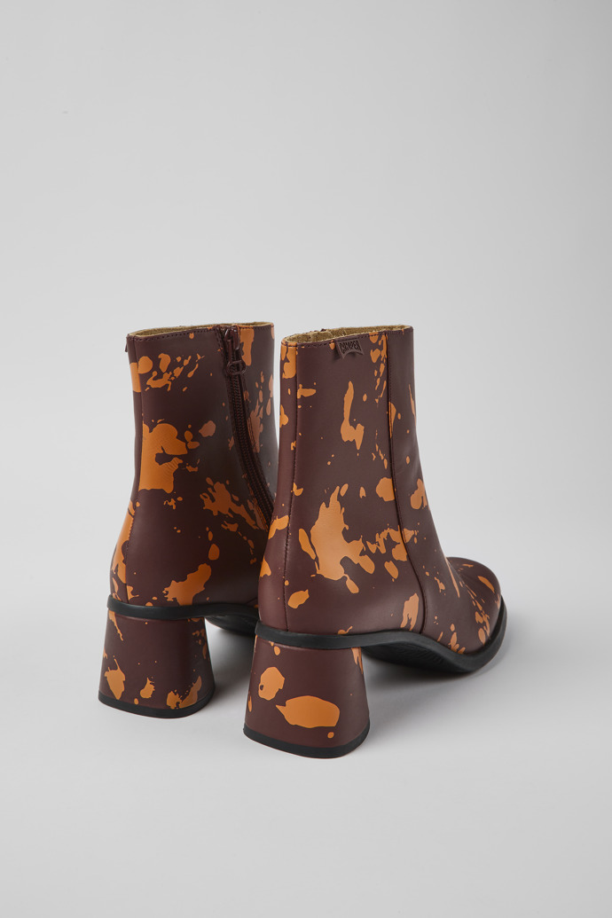 Neu Eingetroffen Camper Kiara - Bedruckte Damenstiefelette aus Leder in Weinrot und Orange