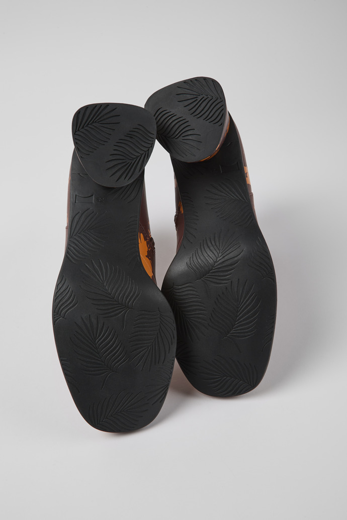 Neu Eingetroffen Camper Kiara - Bedruckte Damenstiefelette aus Leder in Weinrot und Orange