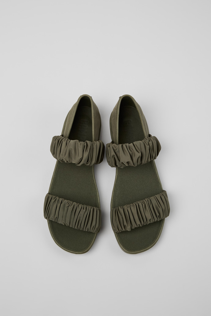 Neu Eingetroffen Camper Right - Grüne Sandalen aus recyceltem PET und Leder für Damen.