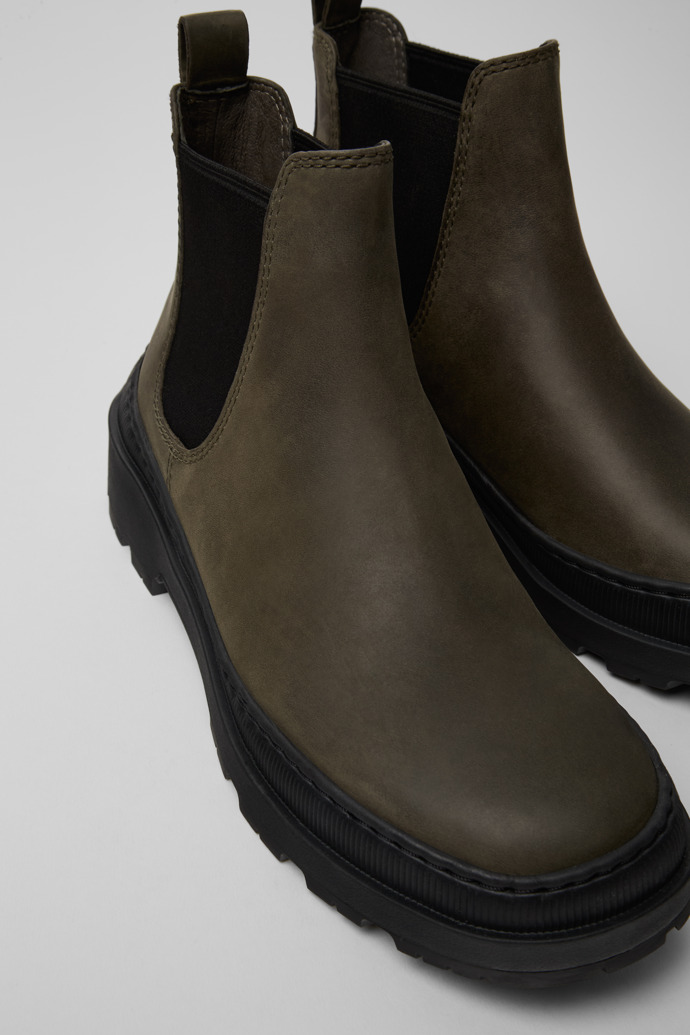 Neu Eingetroffen Camper Brutus Trek MICHELIN - Grüne Damenstiefelette aus Nubukleder