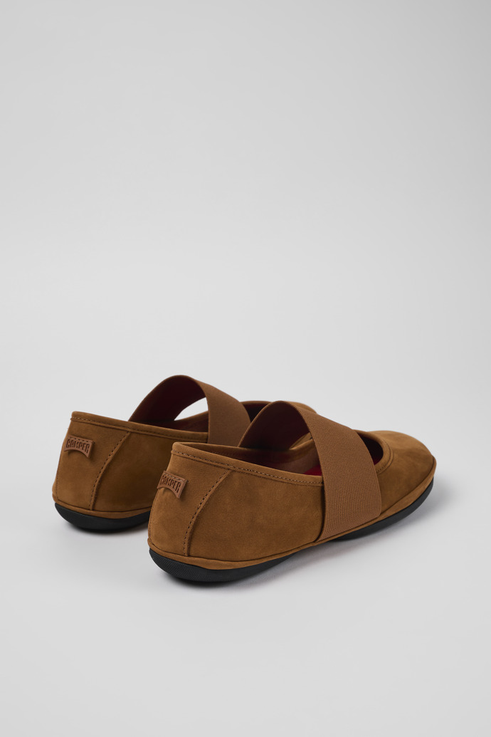 Neu Eingetroffen Camper Right - Brauner Ballerina aus Nubukleder für Damen.