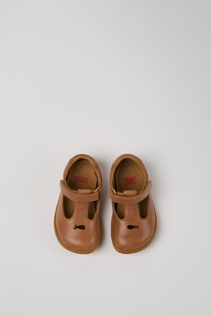 Neu Eingetroffen Camper Twins - Nudefarbene Kinderschuhe aus Leder.