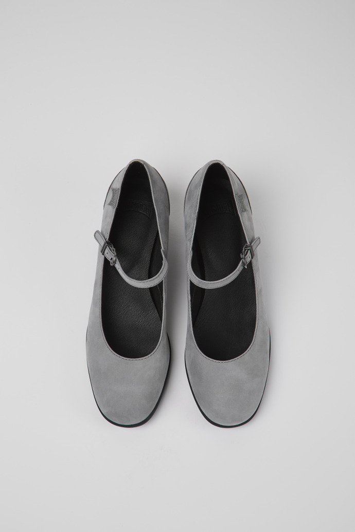 Neu Eingetroffen Camper Katie - Graue Mary-Jane-Schuhe mit Absatz aus Nubuk
