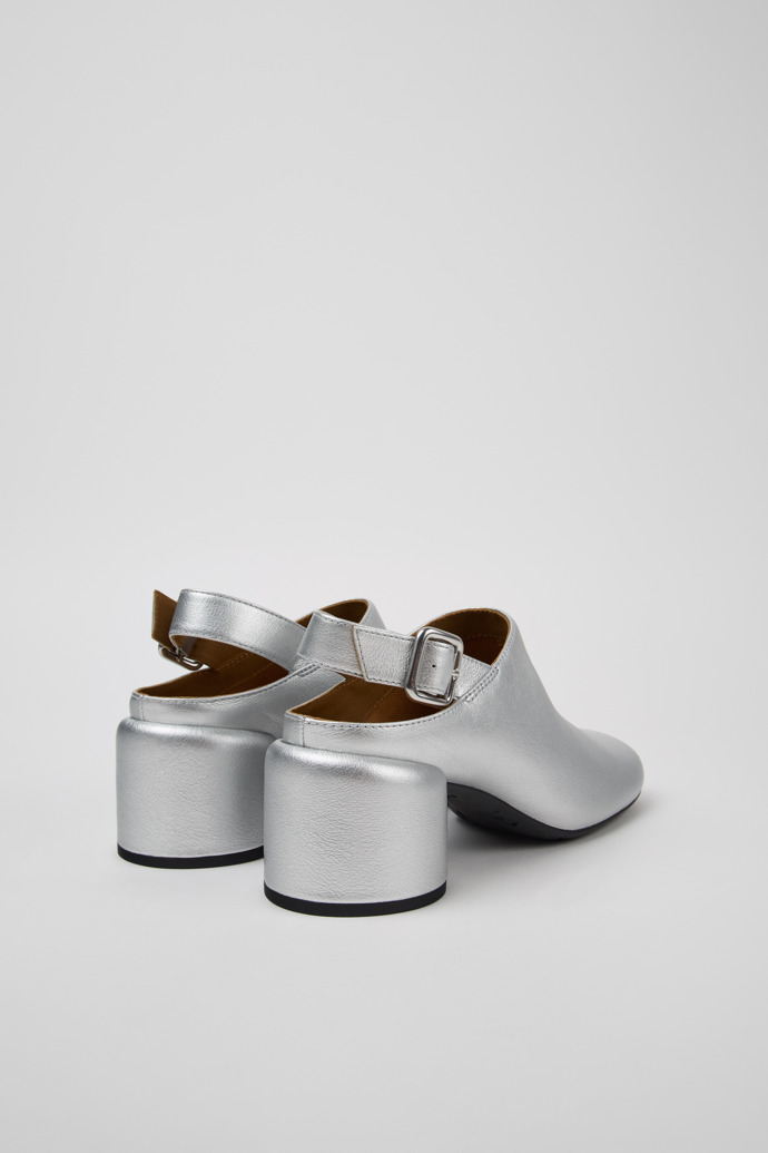 Neu Eingetroffen Camper Niki - Silberner Halboffener Lederschuh für Damen.