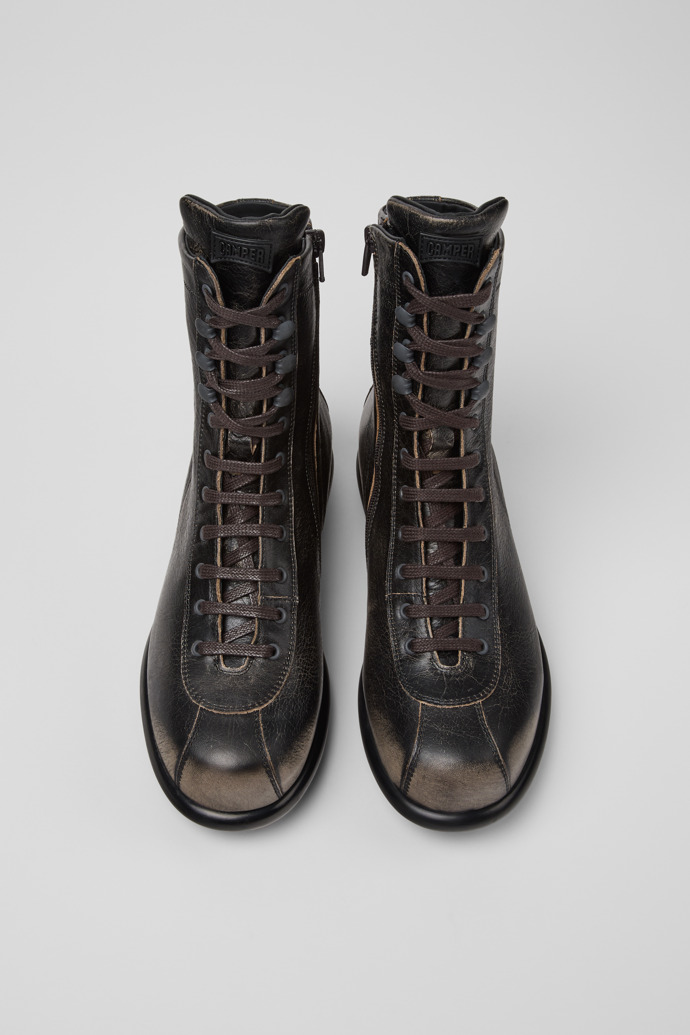 Neu Eingetroffen Camper Pelotas - Graue Stiefeletten aus pflanzlich gegerbtem Leder für Damen.