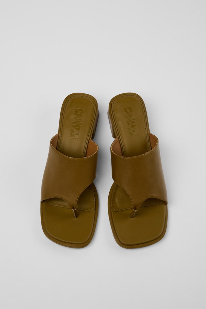 Neu Eingetroffen Camper Kora Sandal - Grüne Ledersandale für Damen.