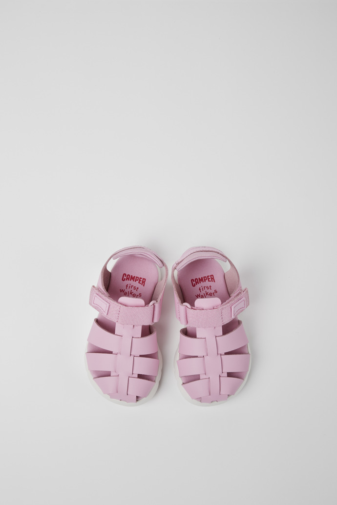 Neu Eingetroffen Camper Oruga - Rosa Sandale aus Leder und Textil