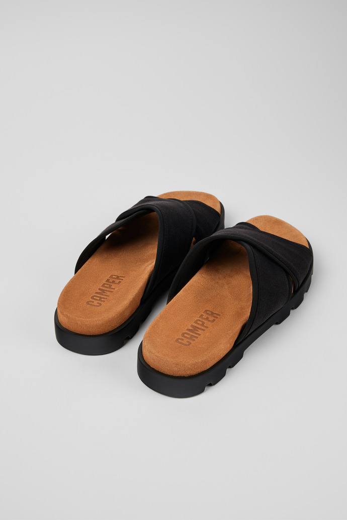 Neu Eingetroffen Camper Brutus Sandal - Schwarze Herrenpantoletten aus Textil