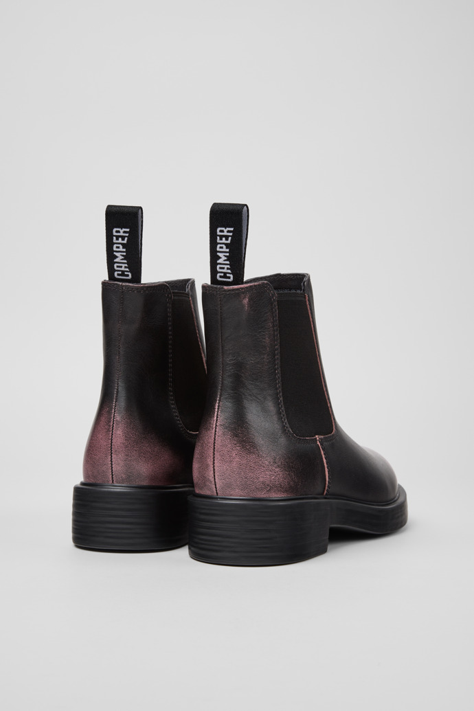 Neu Eingetroffen Camper Dean - Schwarze und rosa Lederstiefeletten für Damen.