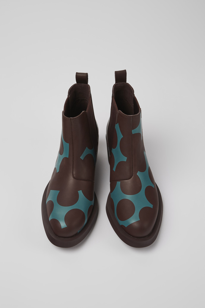 Neu Eingetroffen Camper Twins - Damenstiefelette aus Leder in Blau und Weinrot