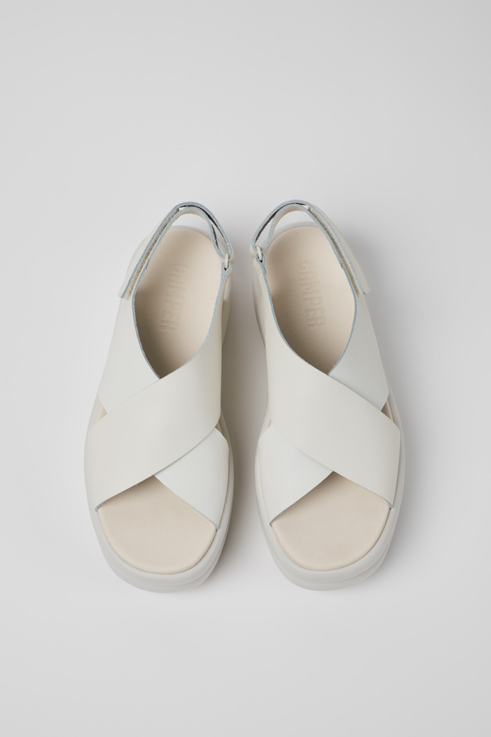 Neu Eingetroffen Camper Pelotas Flota Up - Weiße Ledersandalen für Damen.
