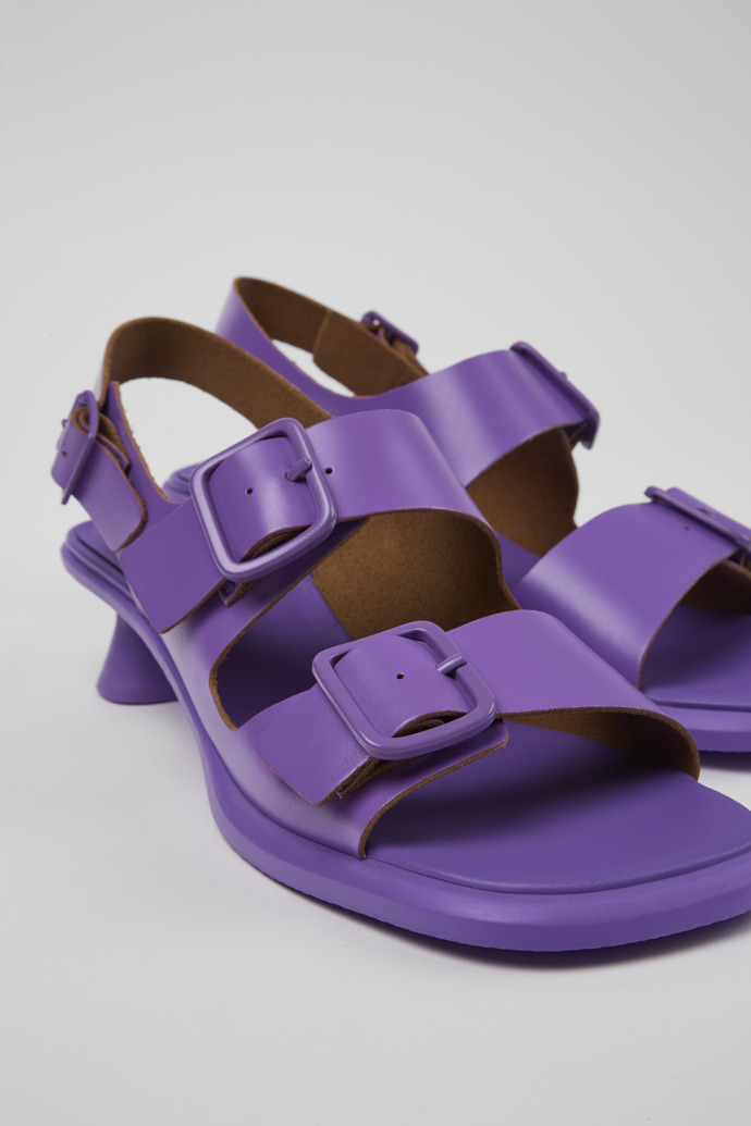 Neu Eingetroffen Camper Dina - Violette Damensandalen aus Leder mit Doppelriemen