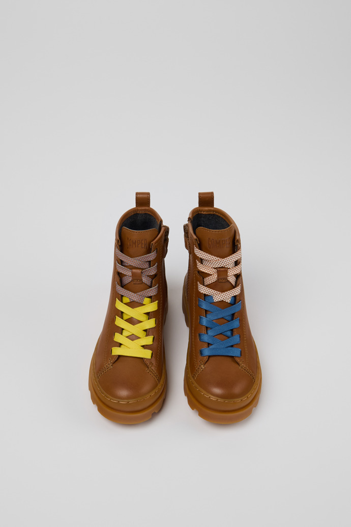 Neu Eingetroffen Camper Twins - Braune Kinderstiefelette aus Leder.