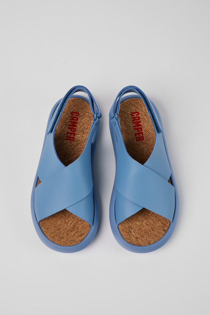 Neu Eingetroffen Camper Pelotas Flota - Blaue Damensandalen aus Leder mit Kreuzriemen