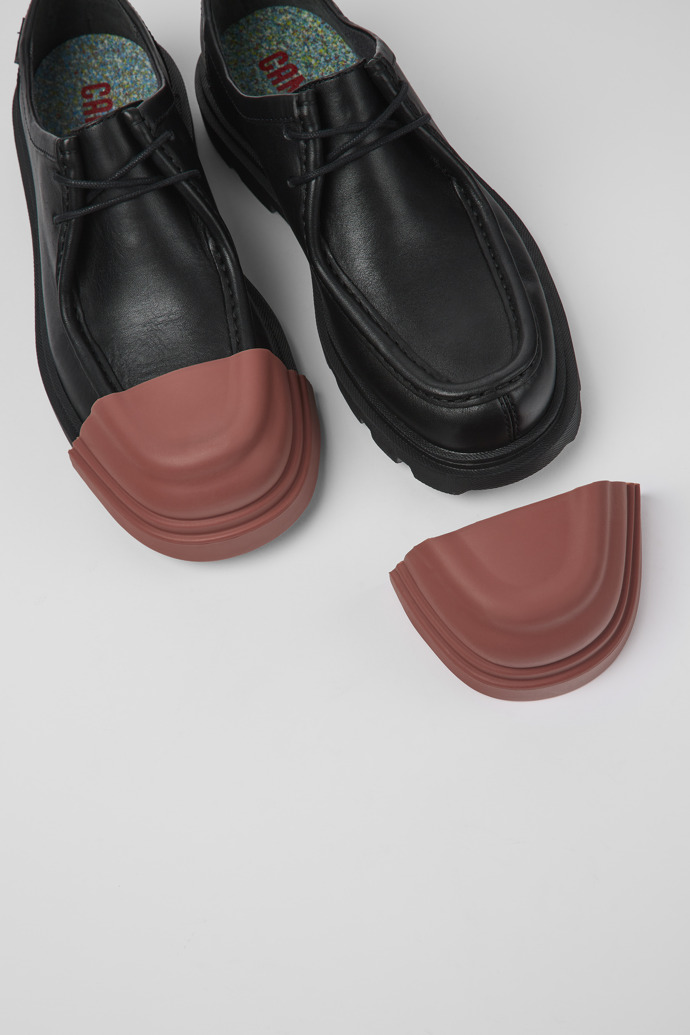 Neu Eingetroffen Camper Junction - Schwarzer Wallabee-Herrenschuh aus Leder