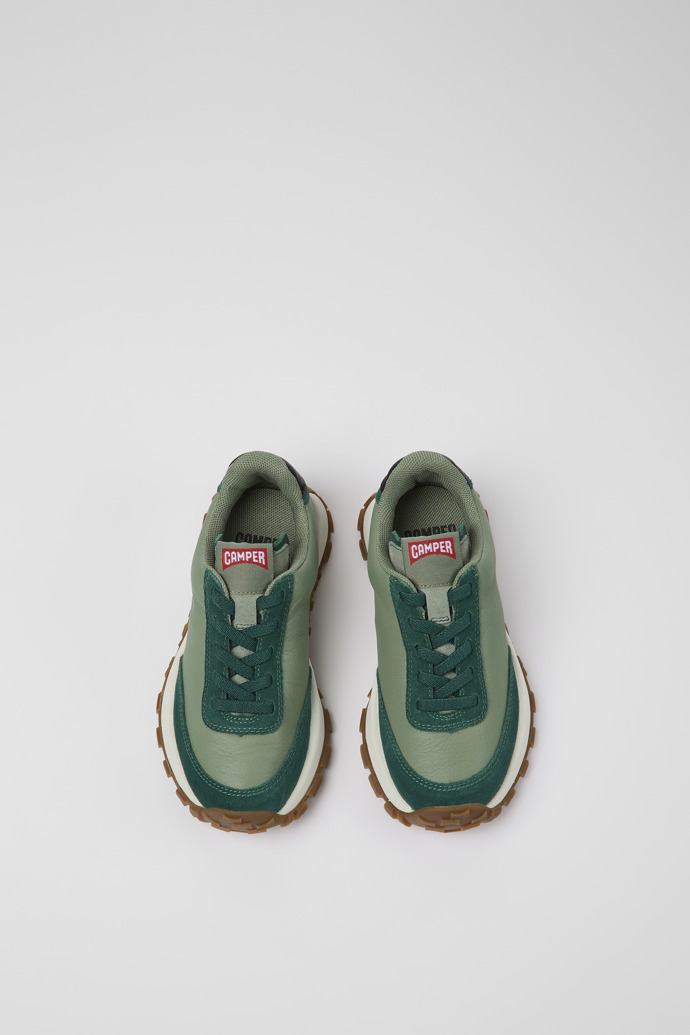 Neu Eingetroffen Camper Drift Trail - Grüner Kindersneaker aus Leder und Nubukleder