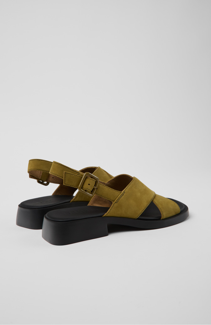 Neu Eingetroffen Camper Dana - Grüne Sandalen aus Nubukleder für Damen.