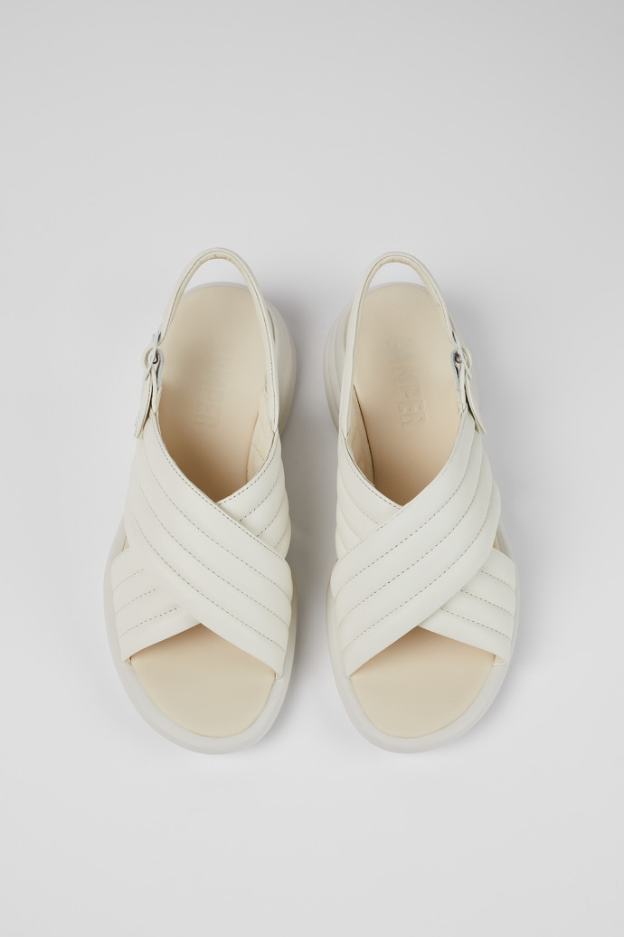 Neu Eingetroffen Camper Spiro - Weiße Damensandalen aus Leder mit Kreuzriemen