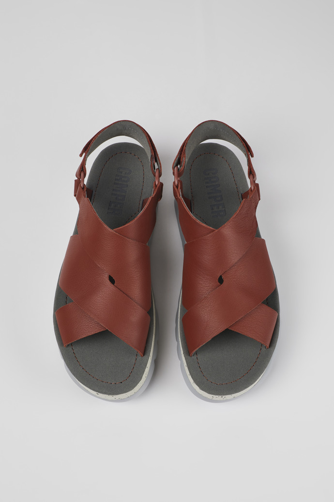 Neu Eingetroffen Camper Oruga Up - Rote Ledersandalen für Damen