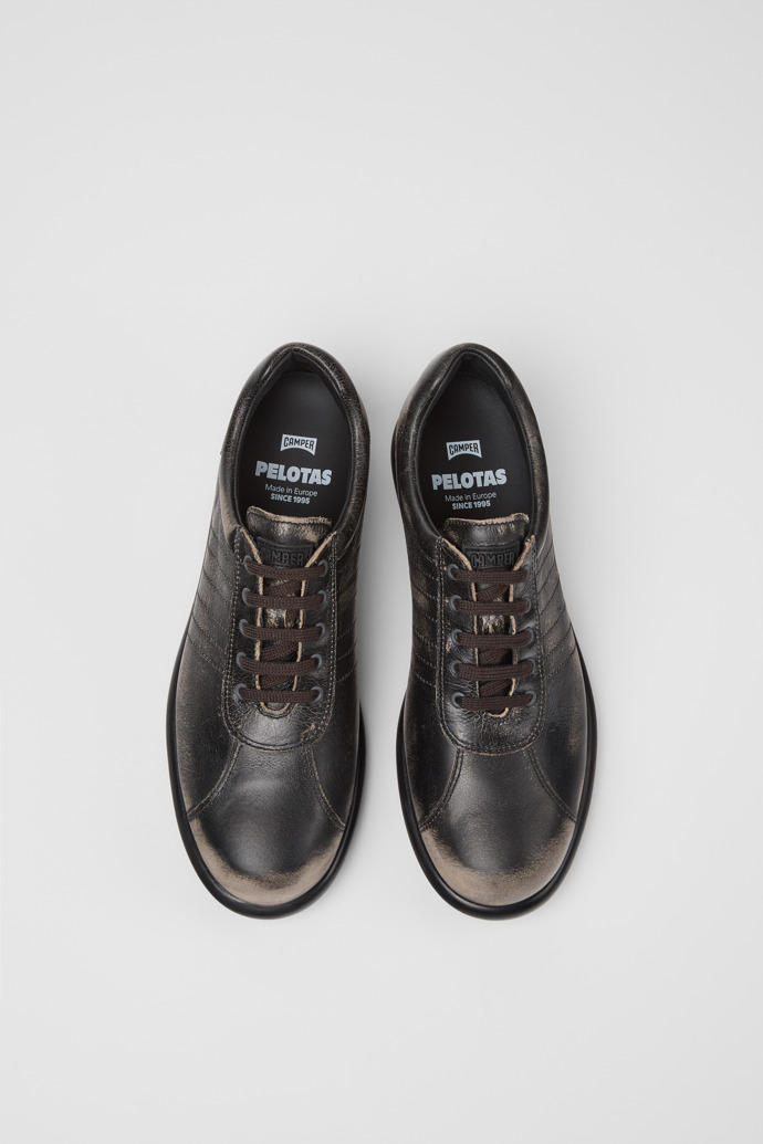 Neu Eingetroffen Camper Pelotas - Graue Damenschuhe aus pflanzlich gegerbtem Leder.