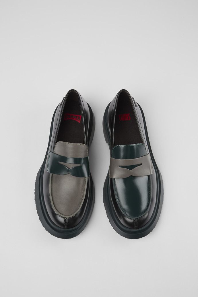 Neu Eingetroffen Camper Twins - Schwarzer und grauer Damenloafer aus Leder
