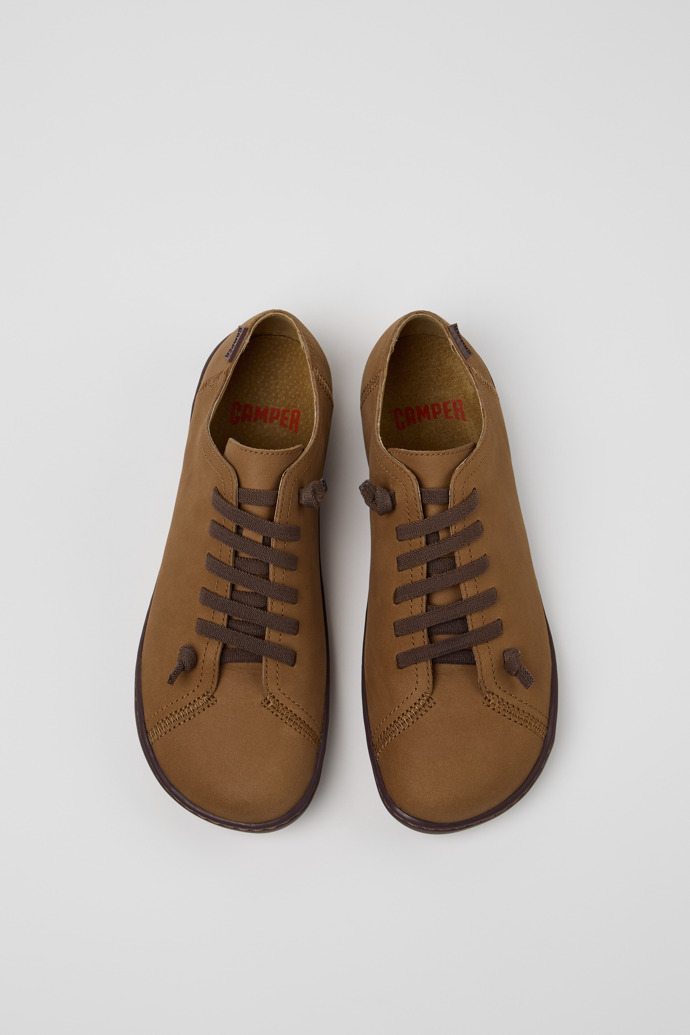 Neu Eingetroffen Camper Peu - Brauner Damenschuh aus Leder und PET.