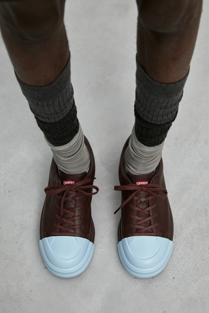 Neu Eingetroffen Camper Junction Runner - Weinroter Ledersneaker