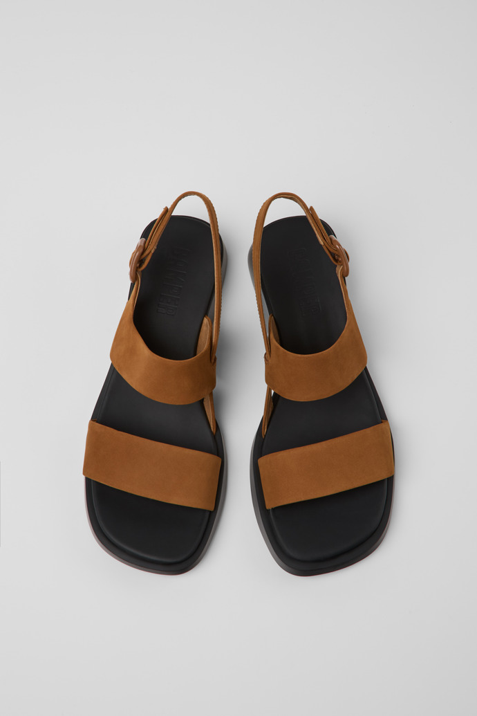 Neu Eingetroffen Camper Dana - Braune Sandale aus Nubukleder für Damen.