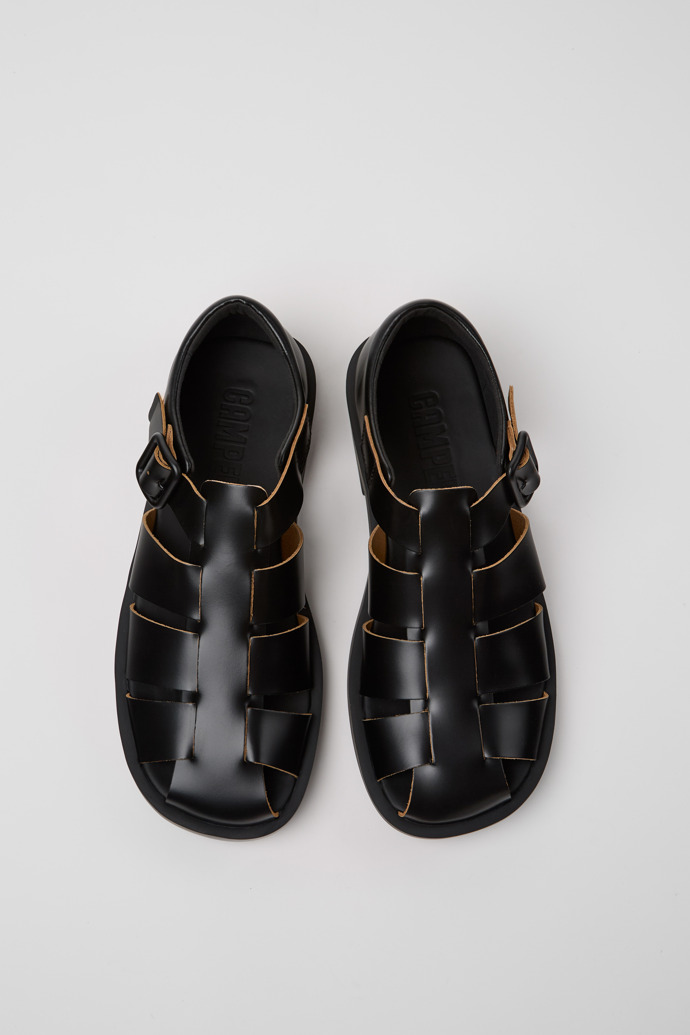 Neu Eingetroffen Camper Don - Schwarze Ledersandale für Herren.