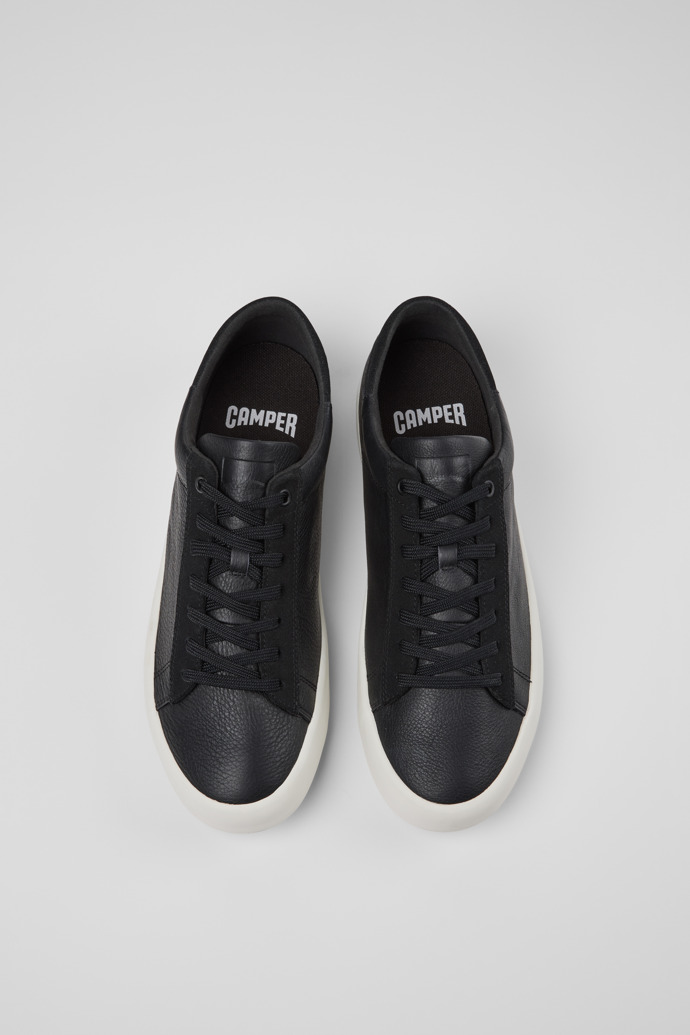 Neu Eingetroffen Camper Andratx - Schwarzer Herrensneaker aus Leder und Nubukleder.