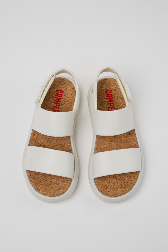 Neu Eingetroffen Camper Pelotas Flota - Weiße Ledersandalen für Damen.