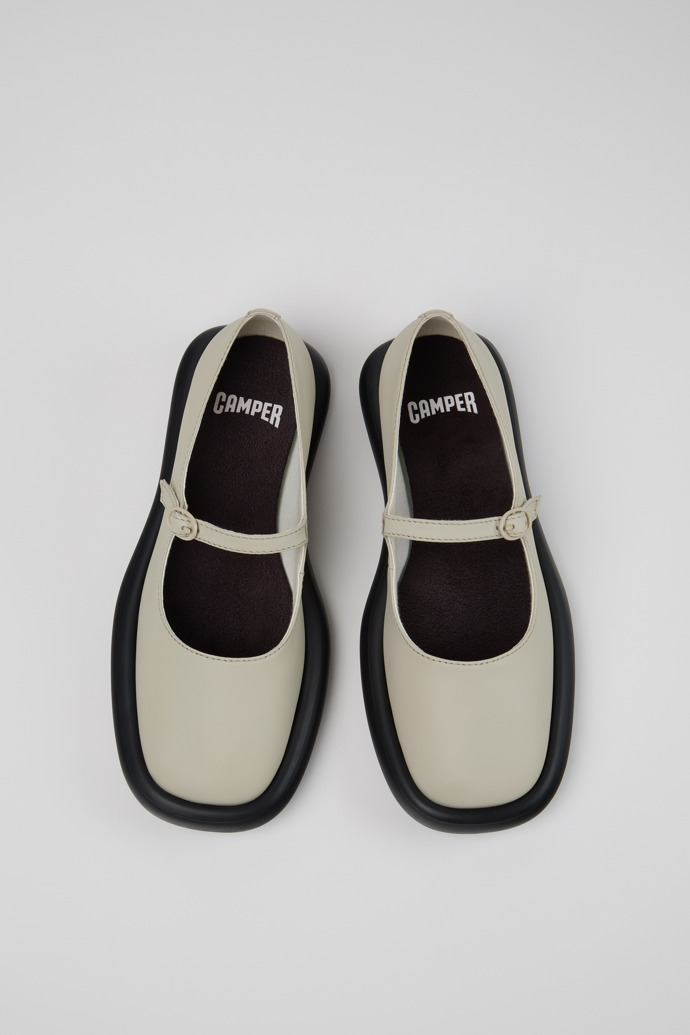 Neu Eingetroffen Camper Onda - Graue Lederballerinas für Damen.