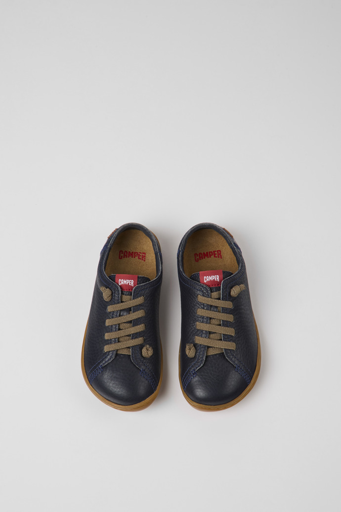 Neu Eingetroffen Camper Peu - Blauer Kinderschuh aus Leder.