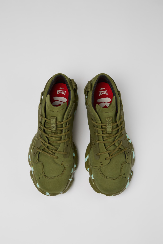 Neu Eingetroffen Camper Karst - Grüner Damensneaker aus Nubukleder/Textil